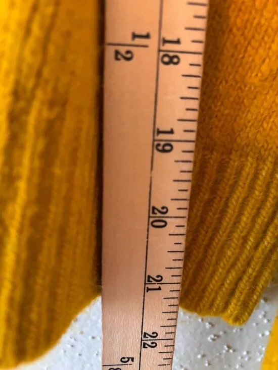 Maeve By Anthropologie Mustard Cardigan With Lace Collar Floral Buttons Size M - Picture 12 of 14